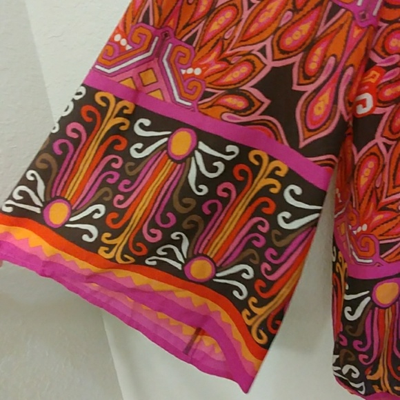 Chico"s One Shoulder Abstract Print Top - Picture 3 of 7